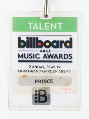 Lot #9217 Prince's Personal Backstage Pass for the 2013 Billboard Music Awards