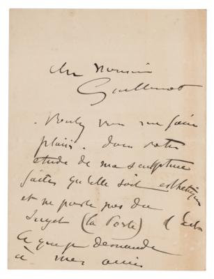 Lot #310 Auguste Rodin Autograph Letter Signed - Image 1