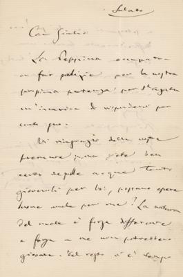 Lot #374 Giuseppe Verdi Autograph Letter Signed
