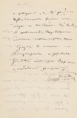 Lot #374 Giuseppe Verdi Autograph Letter Signed - Image 2