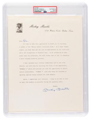 Lot #535 Mickey Mantle Typed Letter Signed