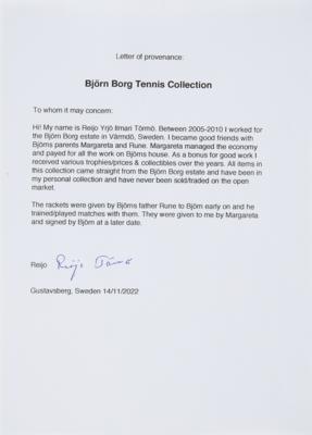 Lot #526 Bjorn Borg Lifetime Award Collection with (20) Trophies and Plaques and (2) Personally-Used and Signed Tennis Racquets - dating from 1969 to 1995 - Image 8