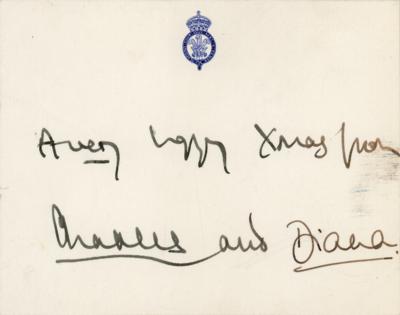 Lot #75 Princess Diana and King Charles III Signatures