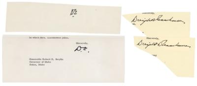 Lot #37 Dwight D. Eisenhower (4) Signatures - Image 1