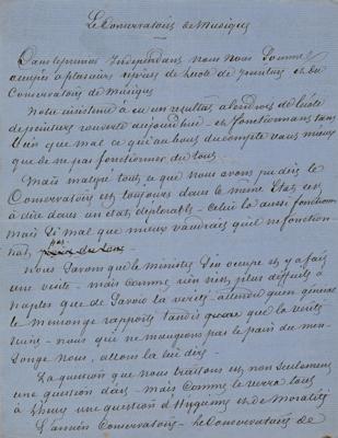 Lot #340 Alexandre Dumas, pere Autograph Manuscript Signed on Music in Naples