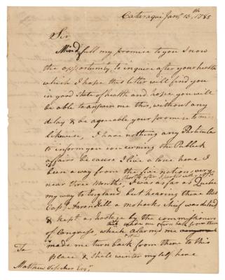 Lot #201 Joseph Brant Autograph Letter Signed on Treaty of Stanwix and Native Americans Held Hostage - Image 1