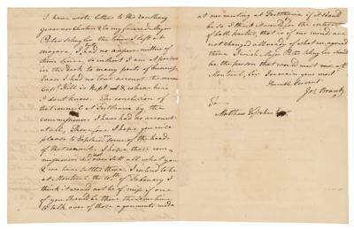 Lot #201 Joseph Brant Autograph Letter Signed on Treaty of Stanwix and Native Americans Held Hostage - Image 2
