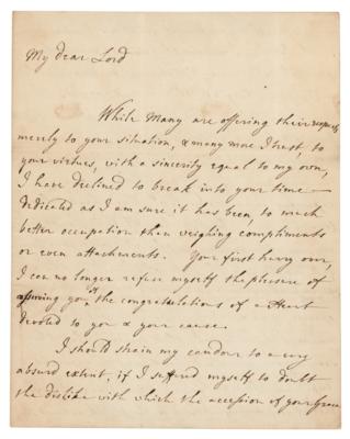 Lot #202 John Burgoyne Revolutionary War-Dated Autograph Letter Signed (1783)