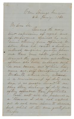 Lot #206 Braxton Bragg Civil War-Dated Autograph Letter Signed on Chickamauga and Confederate Hospital System
