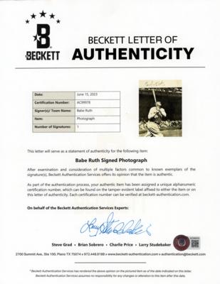 Lot #529 Babe Ruth Signed Photograph - Image 2