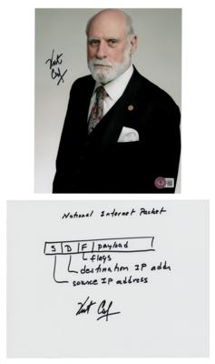 Lot #175 Vint Cerf (2) Signed Items - Sketch and