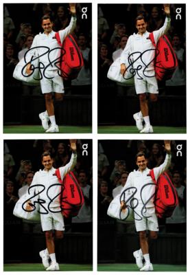 Lot #534 Roger Federer (4) Signed Promo Cards - Image 1