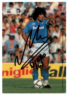 Lot #537 Diego Maradona Signed Promo Card - Image 1