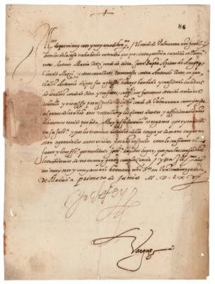 Lot #136 King Philip II of Spain Letter Signed