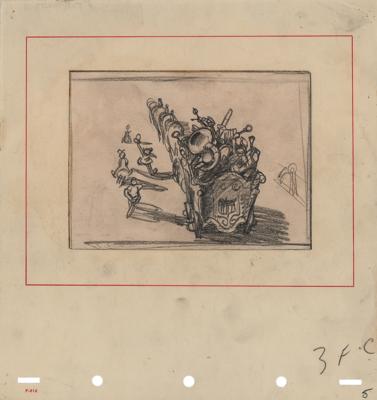 Lot #330 Circus band concept storyboard drawing from Dumbo