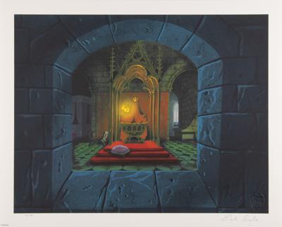 Lot #333 Eyvind Earle Signed 'Sleeping Beauty Castle Tableaus' Limited Edition Giclee Print - 'Sleeping Beauty Cradle’