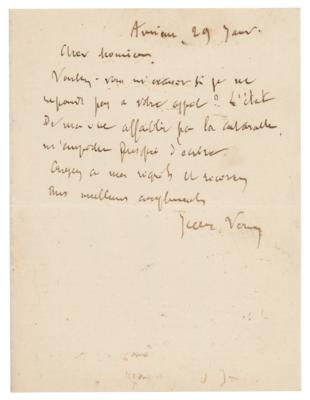 Lot #352 Jules Verne Autograph Letter Signed - Image 1
