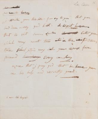 Lot #212 Napoleon Rare Handwritten Letter in English to Emmanuel, comte de Las Cases (One of Three Known)