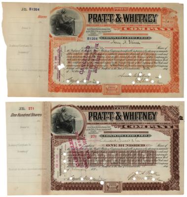 Lot #141 Pratt & Whitney: Francis Pratt and Amos Whitney (2) Documents Signed - Image 1