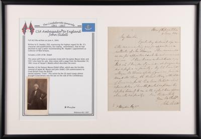 Lot #159 Trent Affair: John Slidell and James M. Mason (2) Autograph Letters Signed - Image 2