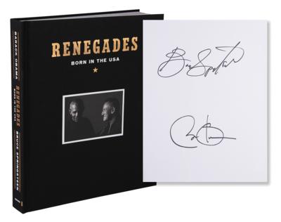 Lot #44 Barack Obama and Bruce Springsteen Signed Book -Renegades: Born in the USA - Image 1