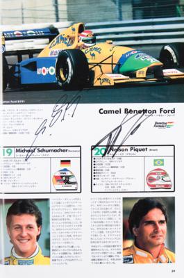 Lot #527 Formula One 1991 Japanese Grand Prix Program Signed by (4) Racing Greats: Ayrton Senna, Michael Schumacher, Alain Prost, and Nelson Piquet - Image 3