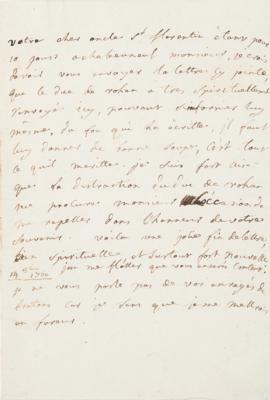 Lot #69 King Louis XV: Madame de Pompadour Handwritten Letter