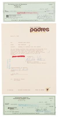 Lot #539 Ozzie Smith Document Signed and (2)