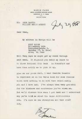 Lot #345 Mario Puzo Typed Letter Signed on The Godfather