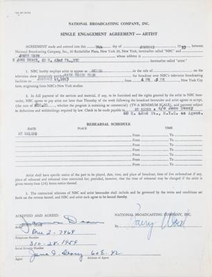 Lot #451 James Dean 1953 NBC Contract — one of Dean's earliest television roles, signed at the age of 21