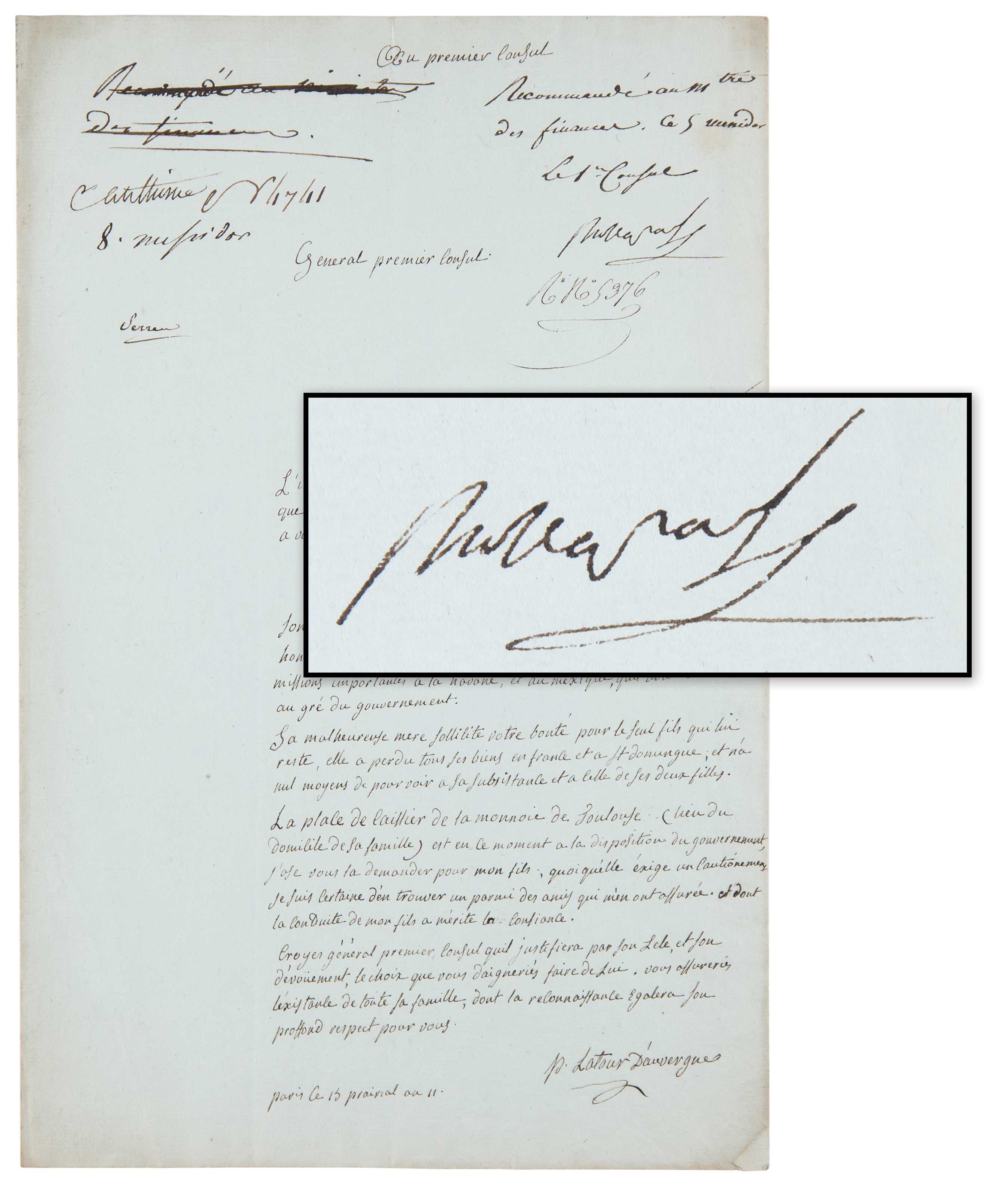 Lot #214 Napoleon Document Signed
