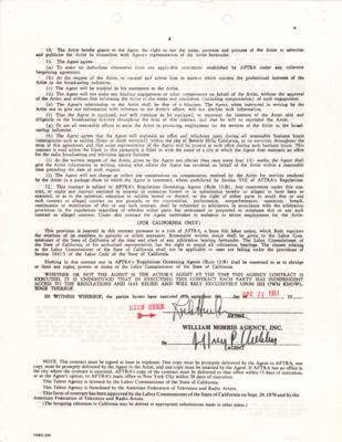 Lot #495 Rock Hudson Document Signed - Image 1