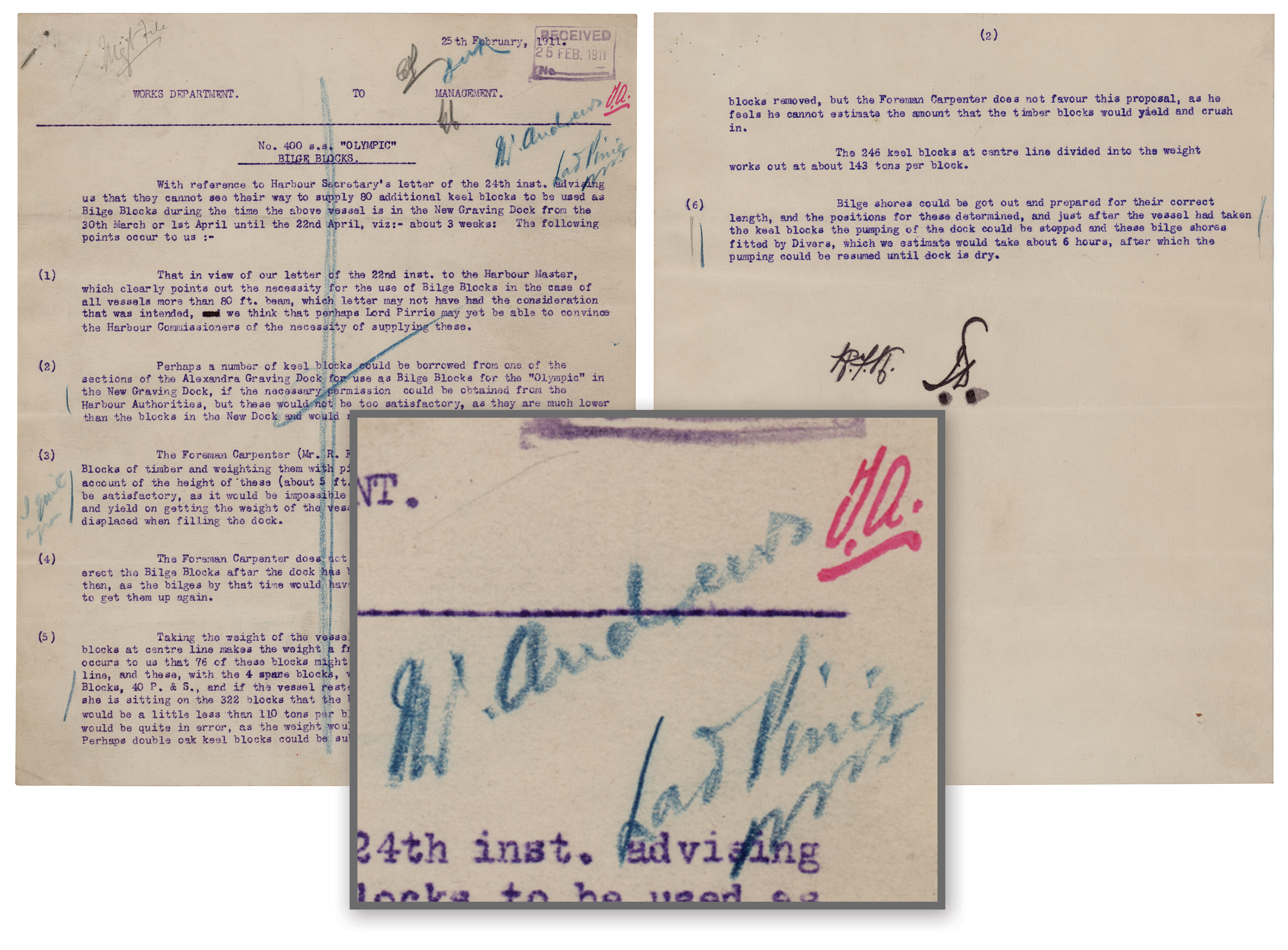 Lot #108 Thomas Andrews Rare Signed Document from the Titanic Designer
