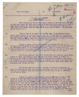 Lot #108 Thomas Andrews Rare Signed Document from the Titanic Designer - Image 3