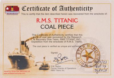 Lot #154 Titanic: Coal Piece Recovered from Wreck Site - Image 5