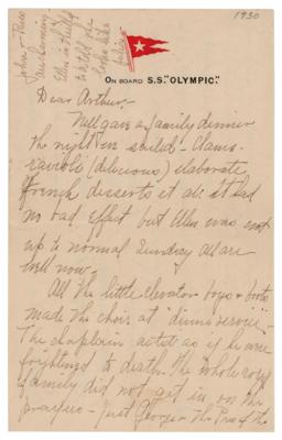 Lot #151 RMS Olympic Passenger Letter