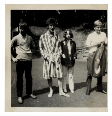 Lot #383 Beatles: John Lennon Signed Candid Photograph (1967) - Pictured at His Kenwood Home - Image 1
