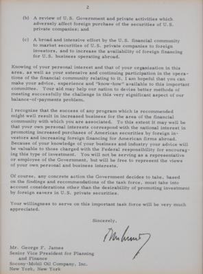 Lot #25 President John F. Kennedy Assembles a Task Force Aimed at Increasing Foreign Investors in U.S. Securities and Businesses - Image 3