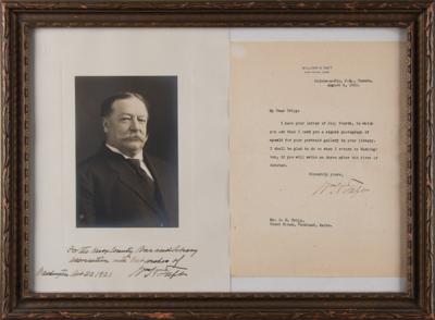 Lot #122 William H. Taft (2) Signed Items as Chief Justice – TLS and Photograph - Image 1