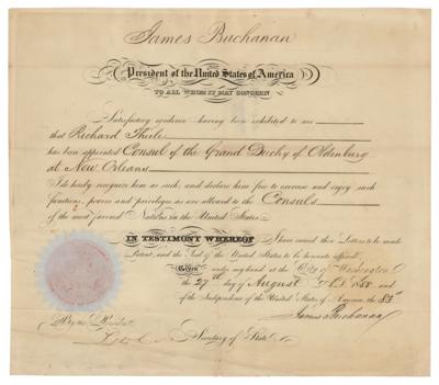 Lot #545 James Buchanan Document Signed as