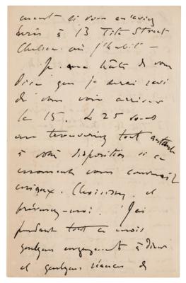 Lot #321 John Singer Sargent Autograph Letter Signed - Image 2