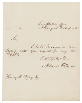 Lot #40 Millard Fillmore Autograph Letter Signed