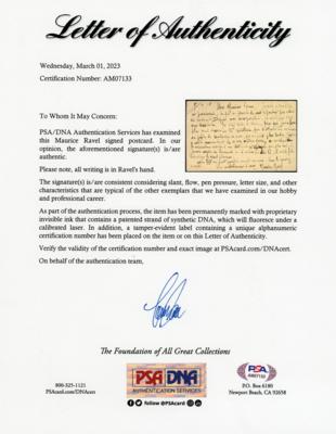 Lot #371 Maurice Ravel Autograph Letter Signed - written while on leave during World War I - Image 3