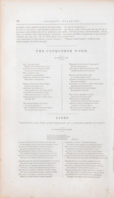 Lot #363 Edgar Allan Poe: 'The Conqueror Worm' First Appearance in Graham's Magazine (1843) - Image 1