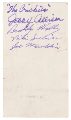 Lot #390 Buddy Holly and the Crickets Signed Business Card - obtained at the Akron Armory in 1958 - Image 2