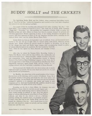 Lot #389 Buddy Holly and the Crickets Signed 1958 UK Tour Program -obtained backstage at the Regal Theatre in Hull, Yorkshire - Image 3