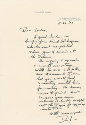 Lot #27 Richard Nixon Autograph Letter Signed on the Pope's foreign policy initiatives