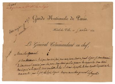 Lot #204 Marquis de Lafayette Autograph Letter
