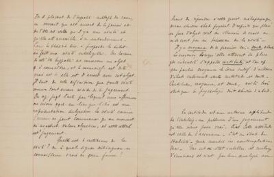 Lot #106 Henri Bergson Handwritten Manuscript on 'Theories of Knowledge' - Image 3