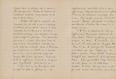 Lot #106 Henri Bergson Handwritten Manuscript on 'Theories of Knowledge' - Image 5